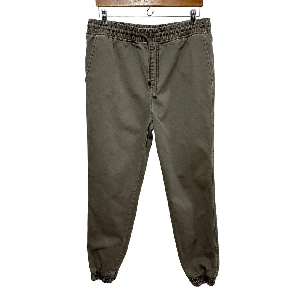 Elwood Mens Jogger Sweatpants Olive Green Cotton Spandex Size Large Athleisure